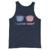 American Flag Sunglasses Slayed Today! Premium Unisex Tank Top - Image 3