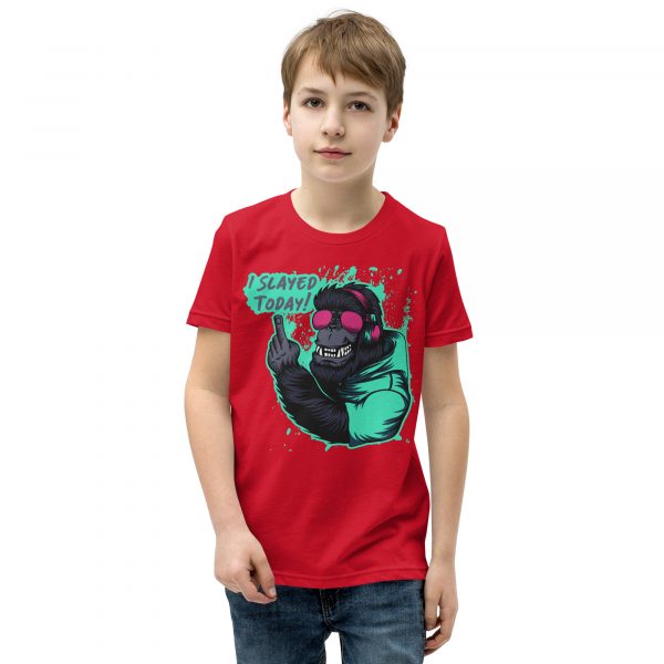 Cool Gorilla Slayed Today! Youth Boy's Short Sleeve T-Shirt - Image 4